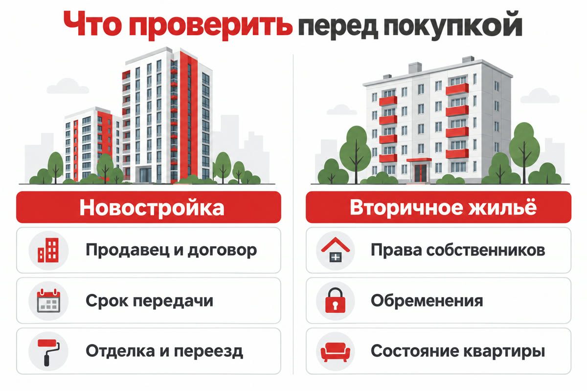 Проверки при покупке новостройки и вторичного жилья.
